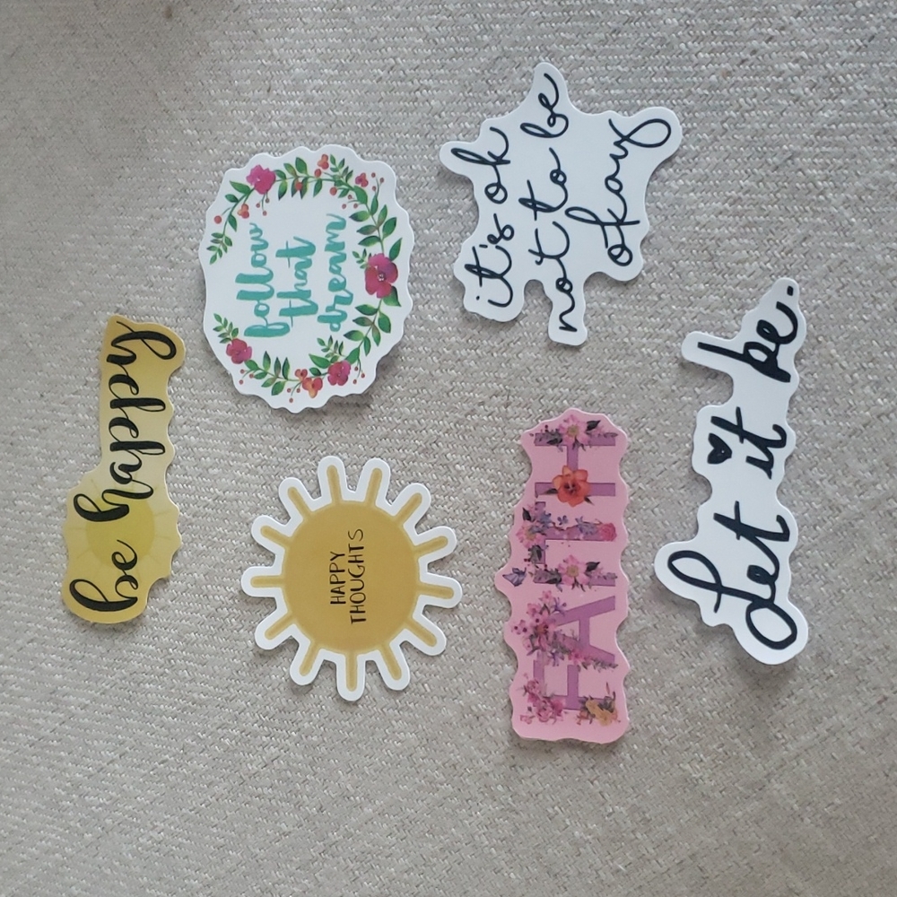 Set of 6 stickers as shown in pictures